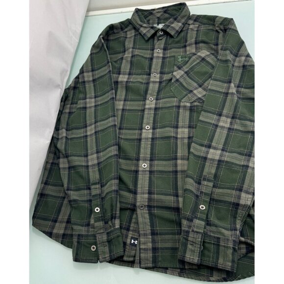 Under Armour Other - Under Armour UA Borderland Flannel Shirt Green Cold Gear XXL 2XL